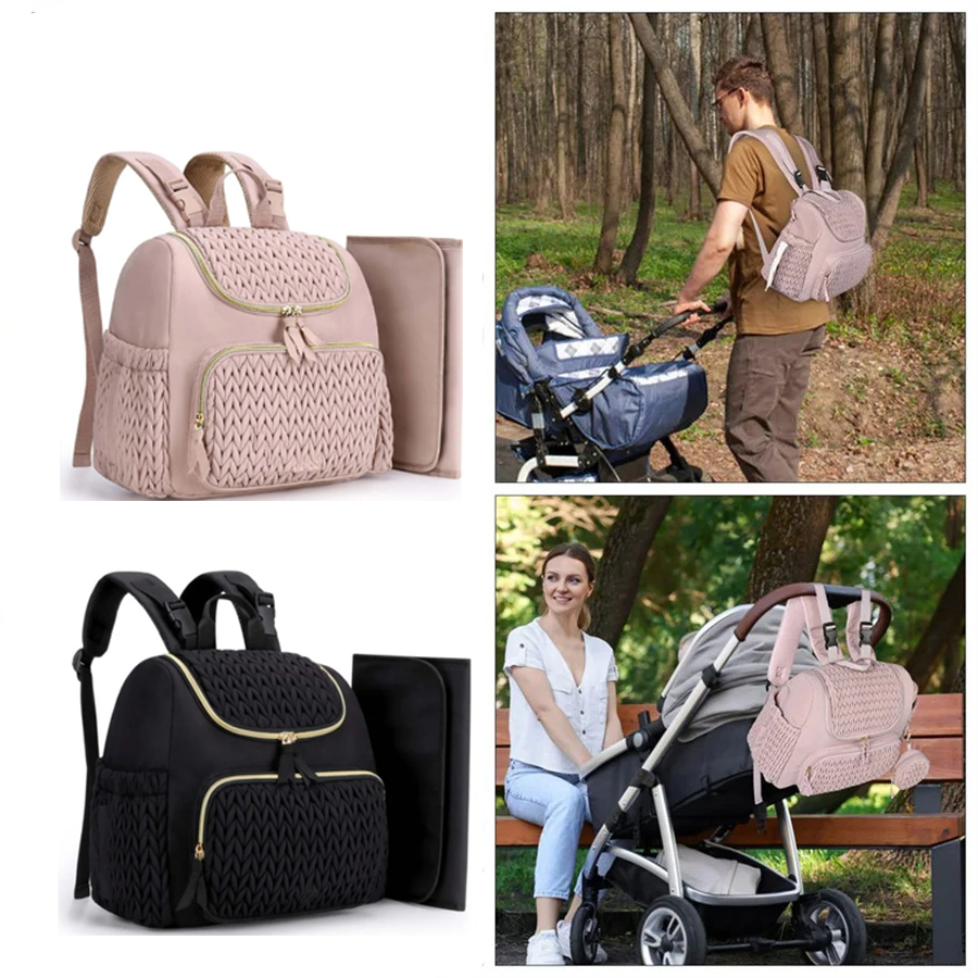 Diaper Bag Backpack - Вместительная сумка-рюкзак для подгузников с вязаным