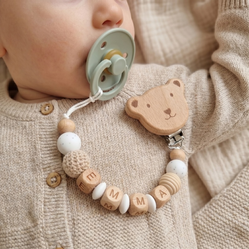 Baby Teethers - Персонализированный держатель для пустышки с именем,
