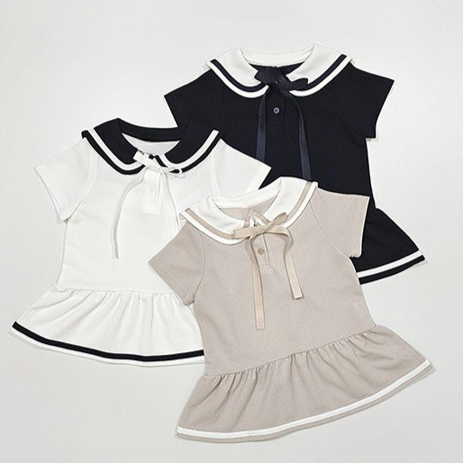Baby Products Korean - Детское платье для девочек с воротником,